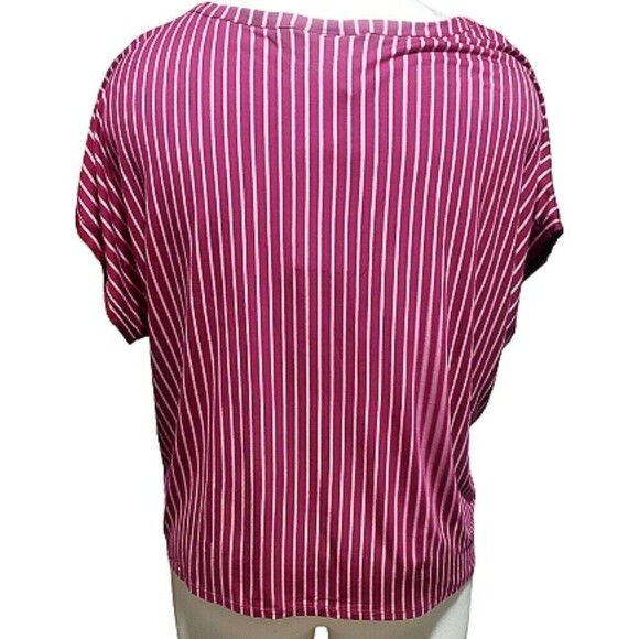 Modcloth Burgundy Top Boxy Tie Front Plus Size 2X Striped Womens Casual Mod NWT - Picture 9 of 12